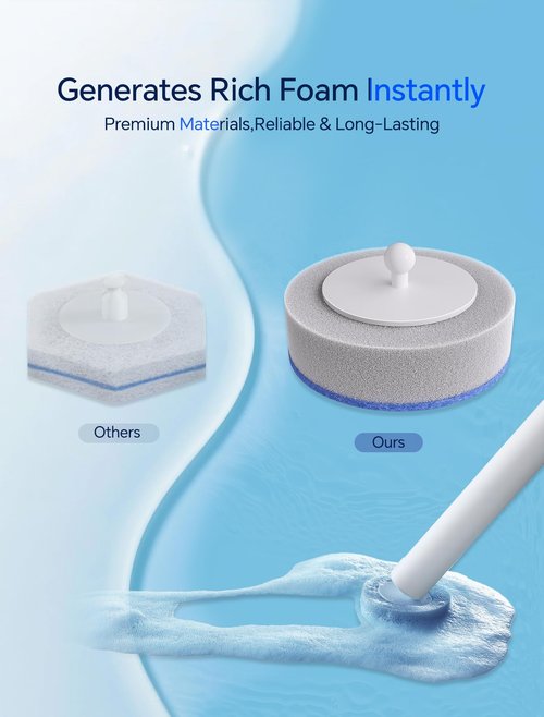LFBEAR Disposable Toilet Brush Wand, Wall Mounted Toilet Cleaner Kit with Holder, 18 Refills Replacement Heads for Bathroom Cleaning