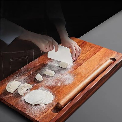 Wooden Cutting Board,Pastry Board Wood with Front and Back Counter Lip,L Shape Kneading Board Cutting Mats,wood Chopping Board,Bread Board for kitchen lovers (50 * 35cm/19.7 * 13.8in)