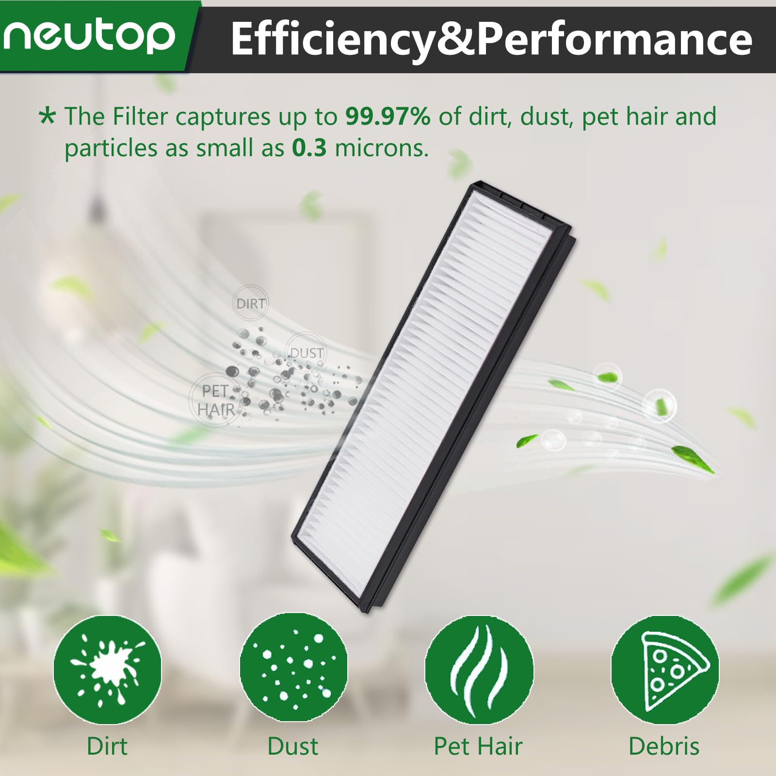 Neutop Hepa Filter Replacement Set, Compatible with eufy Robot Vacuum Omni S1 Pro/S1, Vacuum Cleaner Accessories Parts, 8-pack