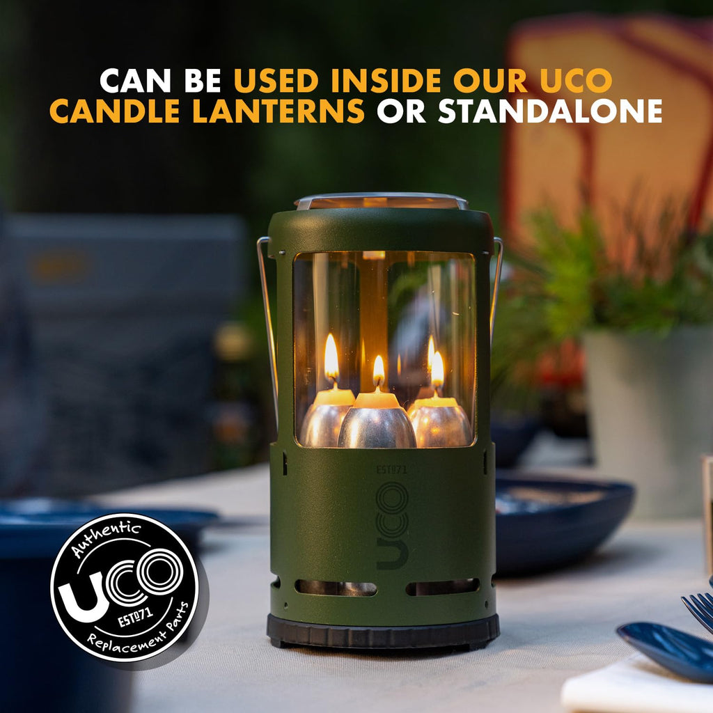 UCO 12-Hour Natural Beeswax, Long-Burning Candles for UCO Candle Lanterns and Emergency Preparedness, 9-Pack