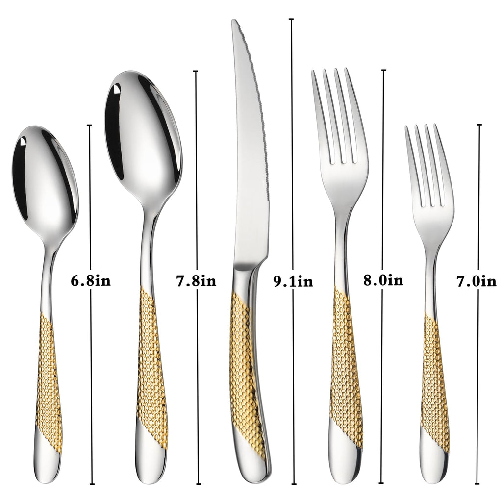 Silverware Set of 30 Stainless Steel Flatware Set Service for 6 Includes Knives Spoons Forks Kitchen Utensil Cutlery Sets For Home Kitchen Hotel