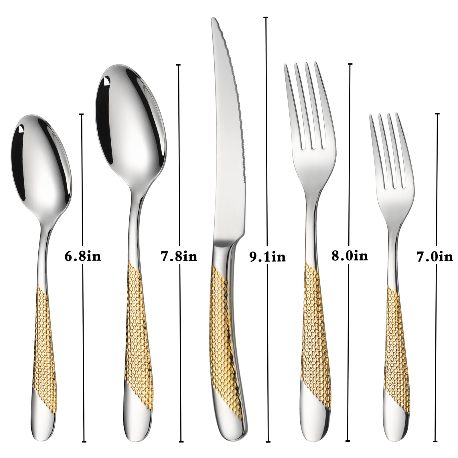 Silverware Set of 30 Stainless Steel Flatware Set Service for 6 Includes Knives Spoons Forks Kitchen Utensil Cutlery Sets For Home Kitchen Hotel