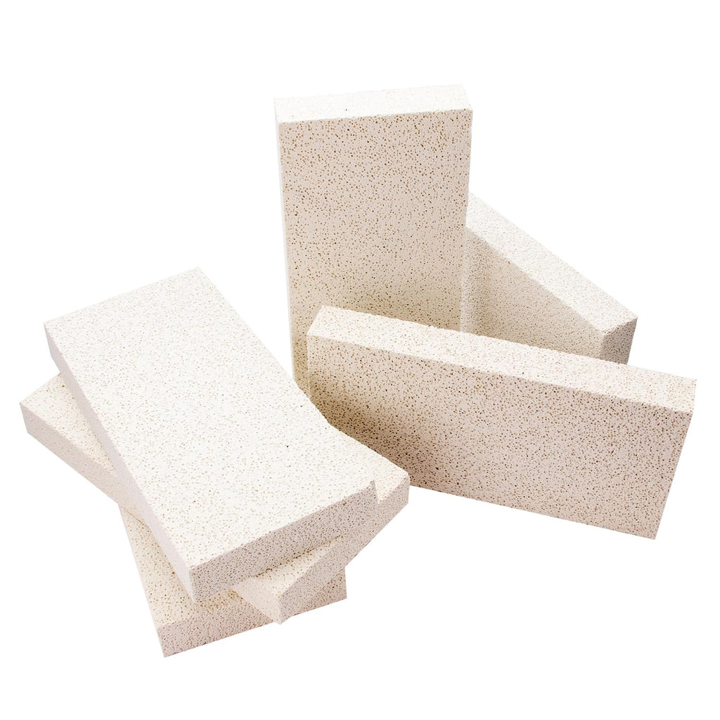 12 Pieces Insulating Fire Brick for Ovens, Kilns, Blacksmith, Fireplaces, Forges 9" x 4.5" x 1.25" 2300F Rated Insulating Fire Bricks