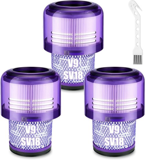 Lemige Vacuum Filter Replacement Parts - 3 Pack for Dyson V9 Motorbar & SV18 | High-Performance Fit