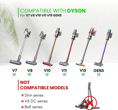 Dyson Vacuum Attachments - Long Flexible Crevice Tool for Car Detailing & Corner Cleaning | Fits V7, V8, V10, V11, V15