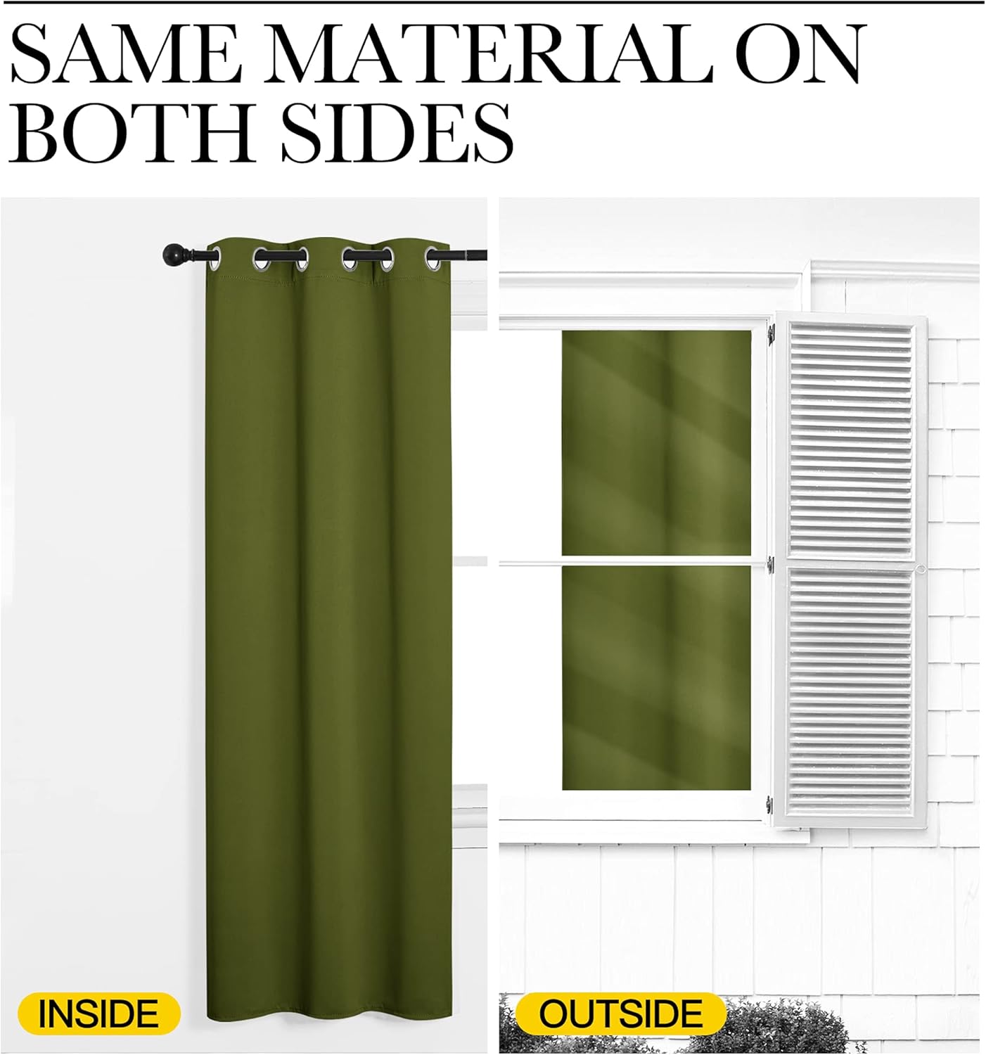 NICETOWN Olive Green Blackout Curtains - Thermal Insulated Drapes for Small Windows | 40" Length, 29" Wide, 2 Panels