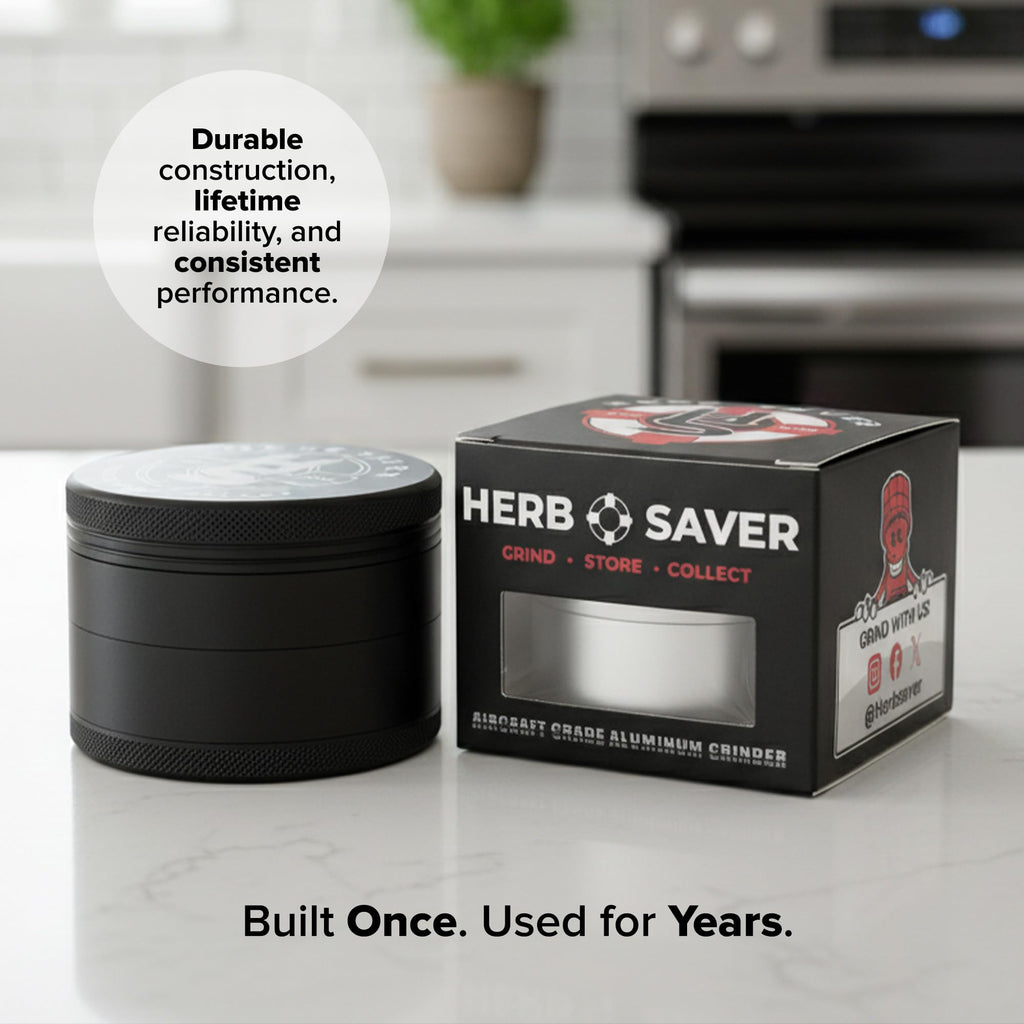 HerbSaver 2.5 Inch Aluminum Spice Grinder (Black)