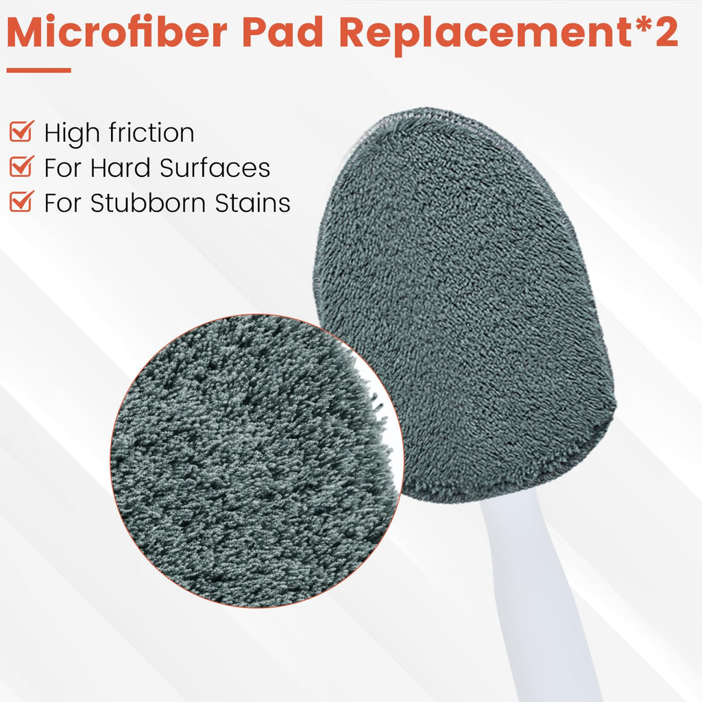 Wlich Scouring Pads Microfiber Cloth Refills 6 Pack, Fit Tub Tile Scrubber Brush Cleaning, Reusable Scouring Scrub Pad and Microfiber Scrub Pads Set for Cleaning Bathroom Kitchen Toilet Tile Sink