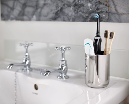 Joseph Joseph EasyStore Luxe Stainless-Steel Toothbrush Caddy