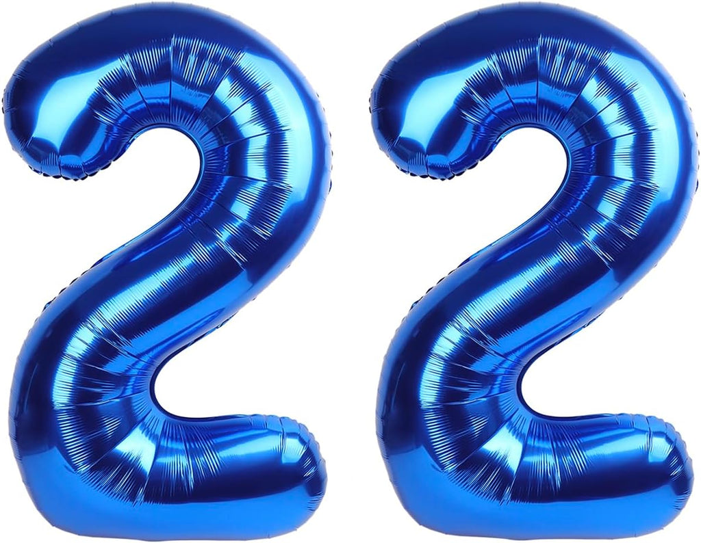 Number 22 Balloon - Navy Blue 40 Inch Birthday Decoration for 22nd Celebration | Party Supplies