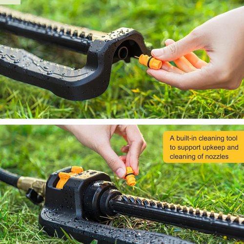 FANHAO Oscillating Sprinkler - Durable Lawn Watering System for Up to 3,600 Sq. Ft. | 19 Adjustable Nozzles