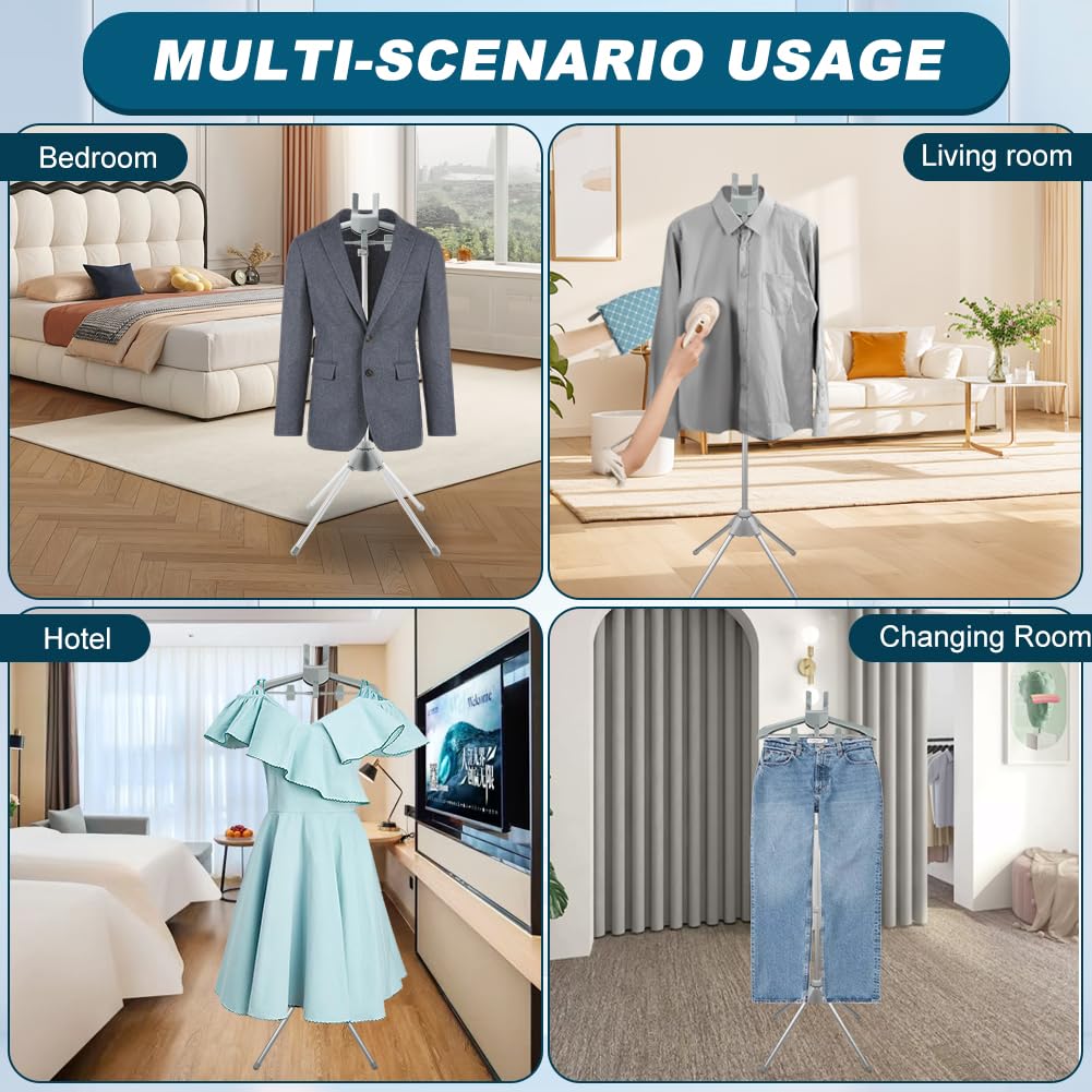 Zornaveli Garment Steamer Hanger, Steamer Stand with Ironing Glove & Lint Remover, Adjustable Handheld Clothes Steamers Rack for Home