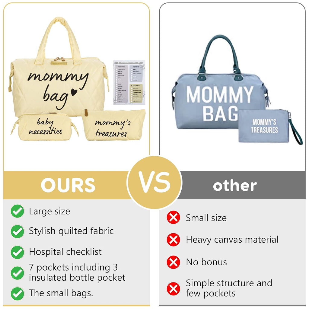 PeraBella Mommy Bag - Stylish Diaper Tote for Hospital & Maternity | Versatile & Spacious Design