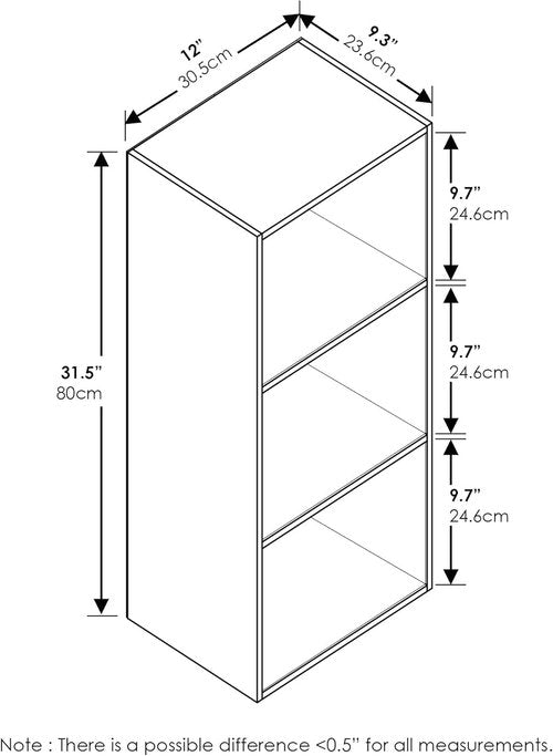 Furinno LUDER 3-Cube Bookshelf - Stylish Open Shelf Design | Easy Assembly | White/Light Blue Finish