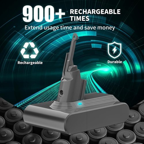 EGR Advanced 9000mAh V7 Battery Replacement - Compatible with Dyson SV11 V7 Models | Powerful HEPA Vacuum Cleaner Upgrade
