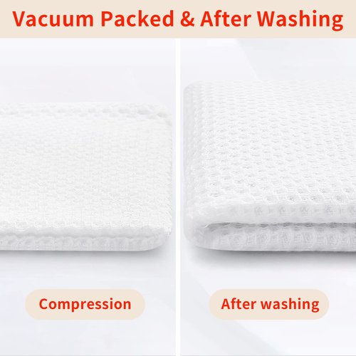 Homaxy 100% Cotton Waffle Weave Kitchen Dish Cloths, Ultra Soft Absorbent Quick Drying Dish Towels, 12 x 12 Inches, 24-Pack, White