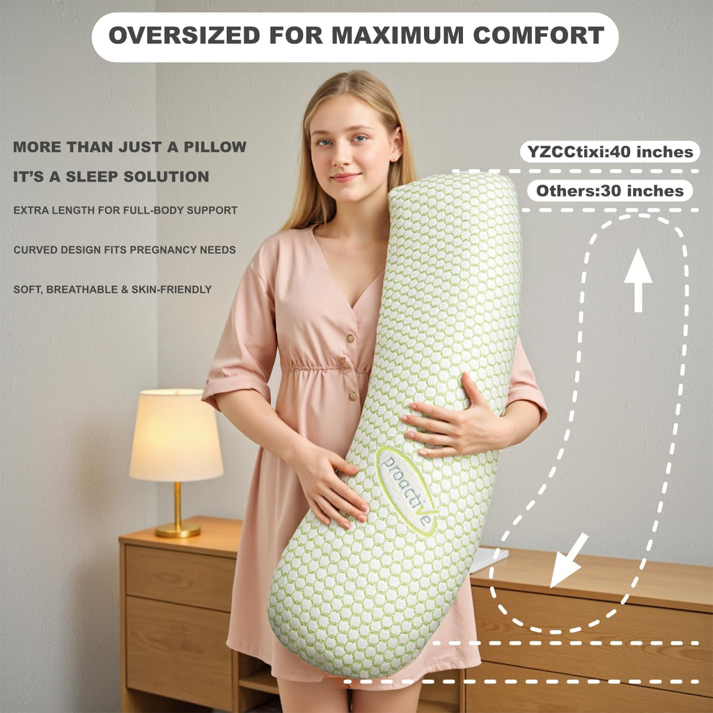 Pregnancy Pillow - Adjustable Maternity Support for Back & Belly | Soft Multi-Use Body Pillow