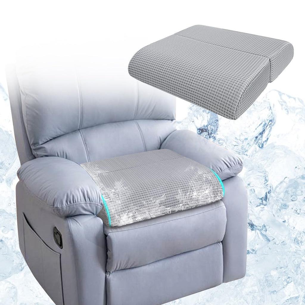 Recliner Chair Cushions For Elderly Long Sitting, Extra Large Cooling Seat Cushion Support For Couch, Armchair - Seniors Chair Thick Foam Pad With Non-slip Base For Tailbone Pressure Relief Pain