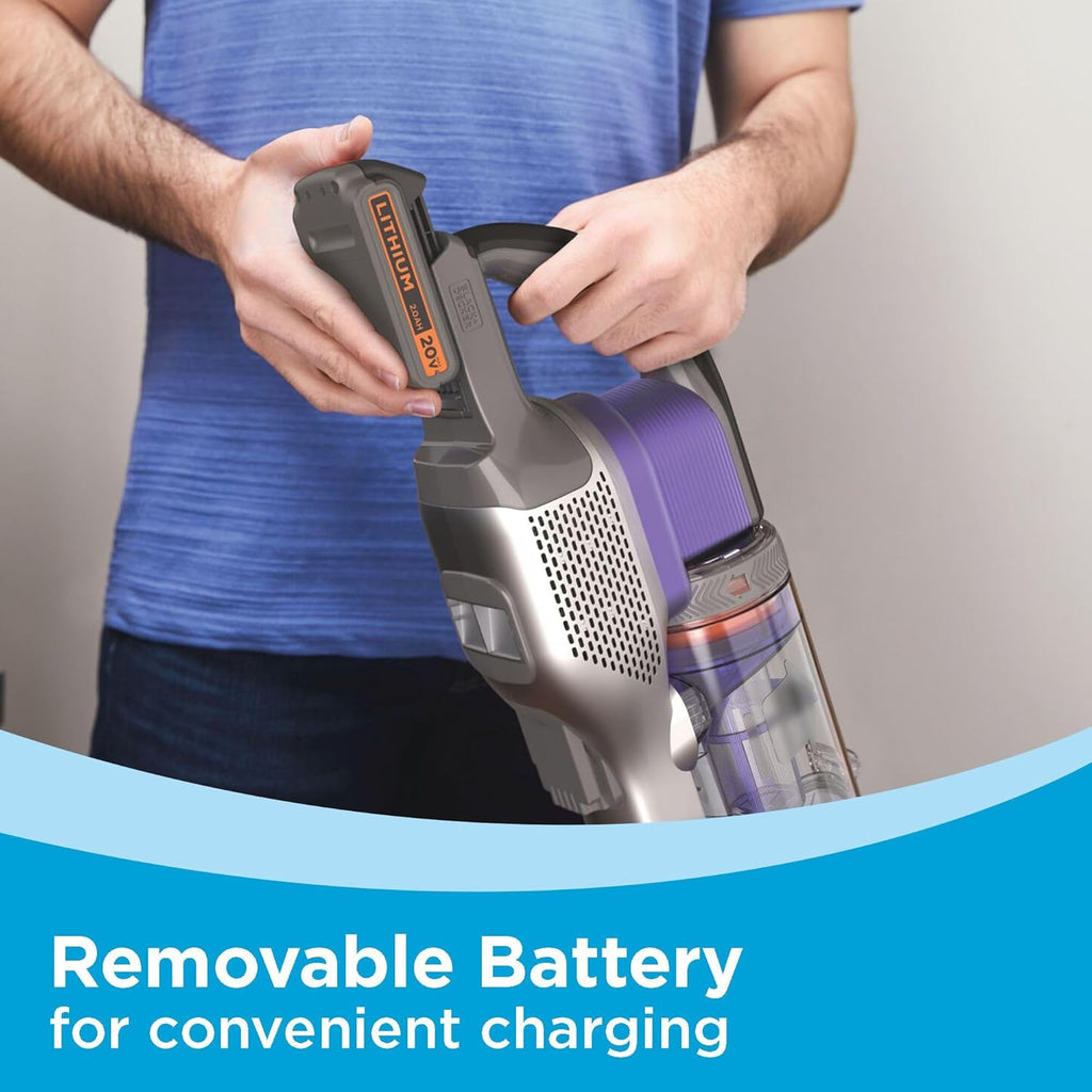BLACK+DECKER Cordless Pet Hair Vacuum - Maximum Suction, 55 Minutes Runtime, Multi-Surface | Lightweight Design