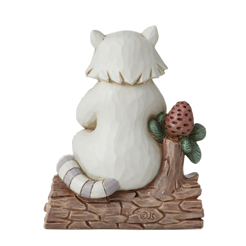 Enesco Jim Shore Heartwood Creek White Woodland Raccoon and Pinecone Figurine, 4 Inch, Multicolor