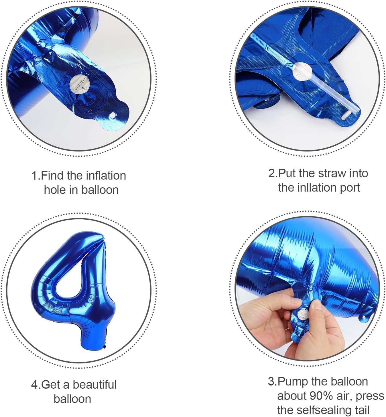 Number Balloons - 40 Inch Blue Foil Number 1 Balloon for Birthday, Baby Shower & Anniversary Decor