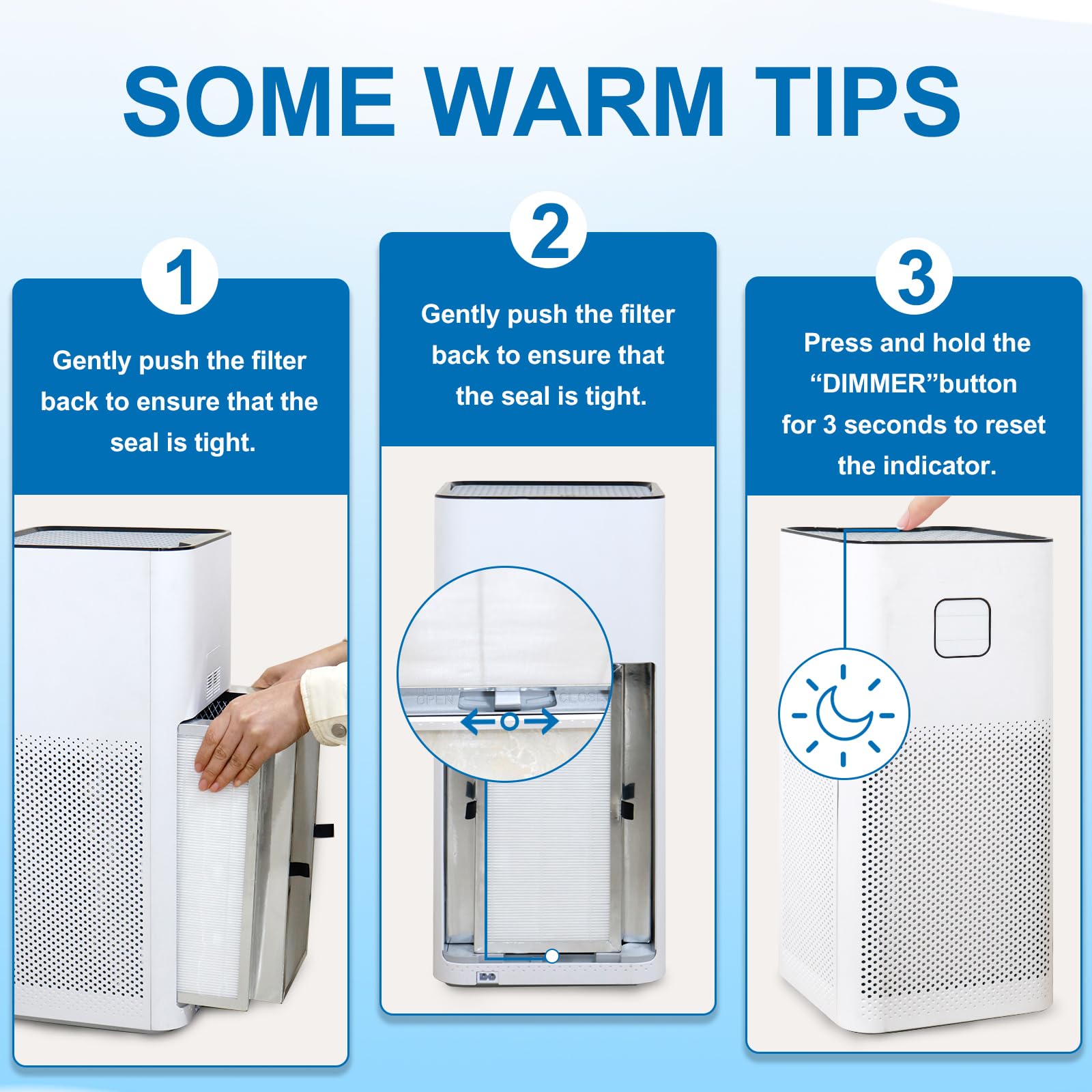 50 Replacement Filter, Compatible with MA Air Purifier 50 Series, 3-Stage Filtration System with Pre-filter, High-Efficiency Core Layer and Activated Carbon, 2-Pack