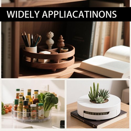 DGTANGYIN 8-Inch Clear Acrylic Lazy Susan Turntable Organizer, 360° Ball Bearing Rotating Tray with Non-Skid Base for Kitchen, Cabinet, Jewelry Display, Decoration, Table Cake Bathrooms TV 1 Pack