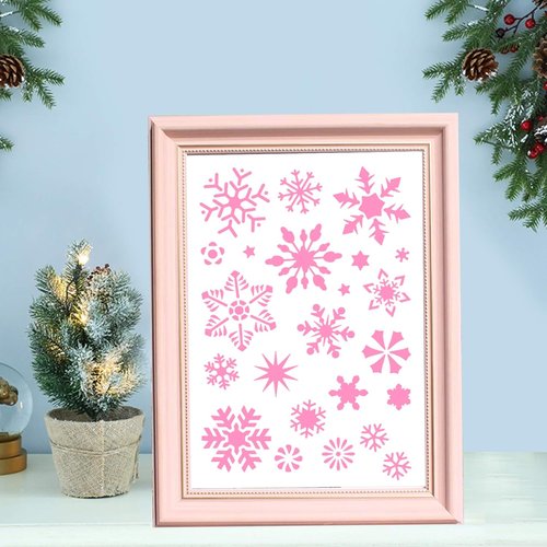 Jmkcoz Christmas Snowflake Stencil - Reusable Plastic Craft Template for Holiday DIY Projects
