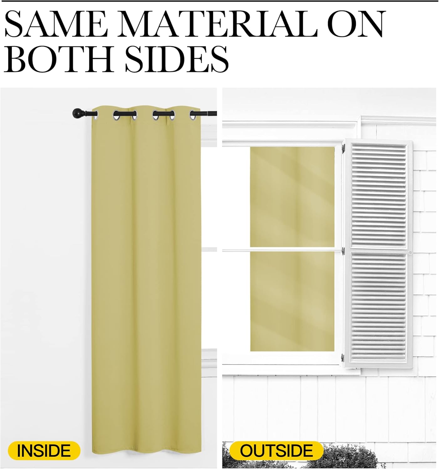 NICETOWN Blackout Curtain Panels - Thermal Insulated Draperies, 34x63 Inches, Paler Yellow (1 Pair)