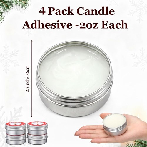 Enhon Candle Adhesive | 4 Pack 8oz Taper Candle Stick Glue for Secure Wedding & Party Decor