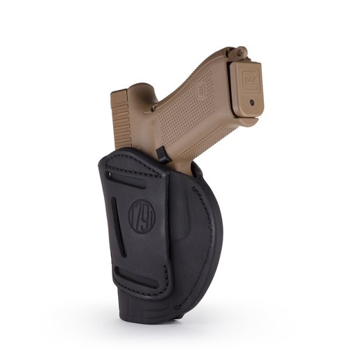 1791 GunLeather 4-Way G19 Holster - OWB and IWB CCW Leather Gun Holster - Right Handed - Fits G19, Beretta 92FS, Springfield XD9 & XD40, G17, 20, 21, 25, 31, 32, 38
