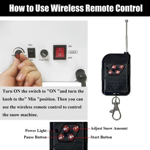 LANGXUN 1500W Snow Machine - Wireless Remote Control & Adjustable Snowflake Size | Ideal for Christmas, Weddings & Parties