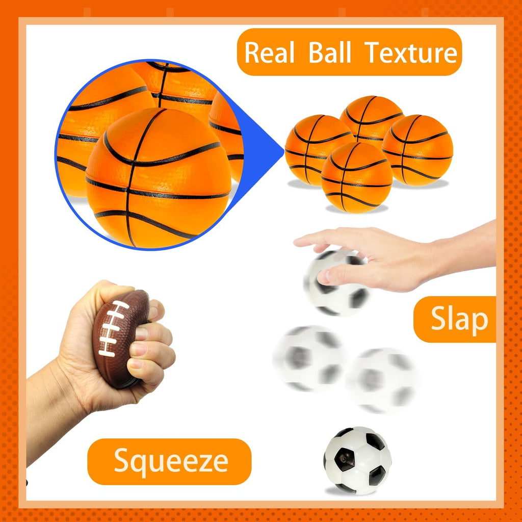 Valentine's Day Sports Gifts | 20-Pack Foam Sport Ball Toys with Exchange Cards for Kids