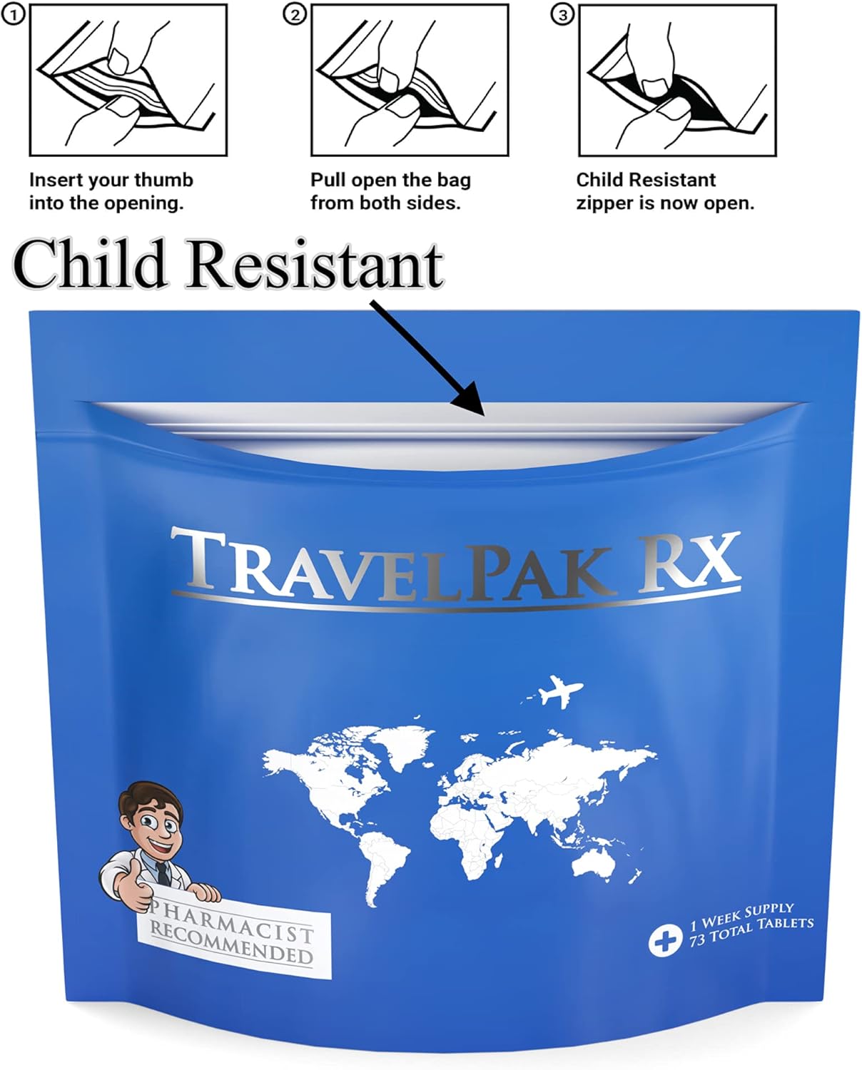 Skiennix Travel Essentials Medicine Kit - TSA-Approved Over-The-Counter Packets for Travel & Camping