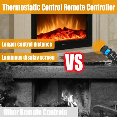 Bxmgr Upgraded Fireplace Remote Control Kit,Compatible with Skytech Majestic Ambient Empire Monessen Vermont Millivolt Valve Fireplace Stove with Thermostat On/Off Control Remote Receiver,LCD Display