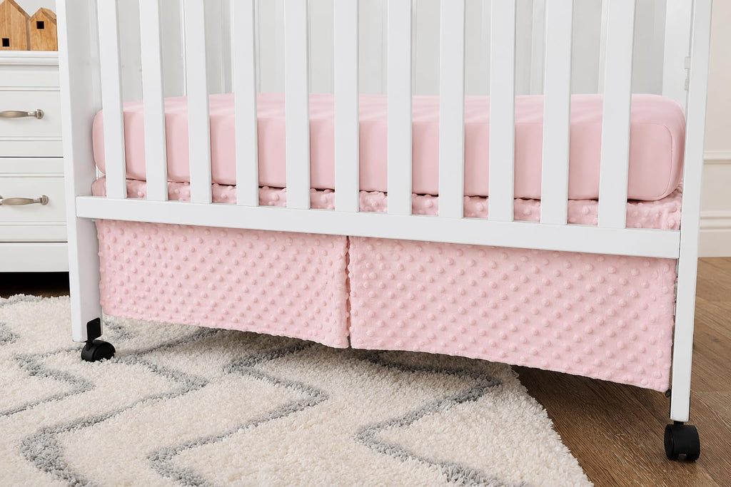 American Baby Company Heavenly Soft Minky Dot 3-Piece Mini/Portable Crib Bedding Set, Pink, for Girls