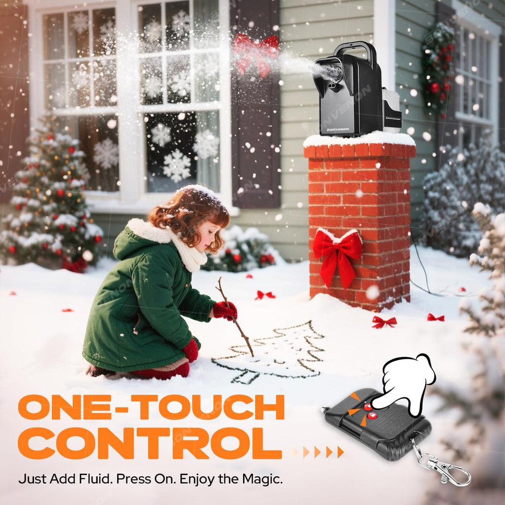 Skiennix 900W Foam Snow Machine - Low Noise Indoor/Outdoor Snow Maker with Remote Control & Adjustable Effects