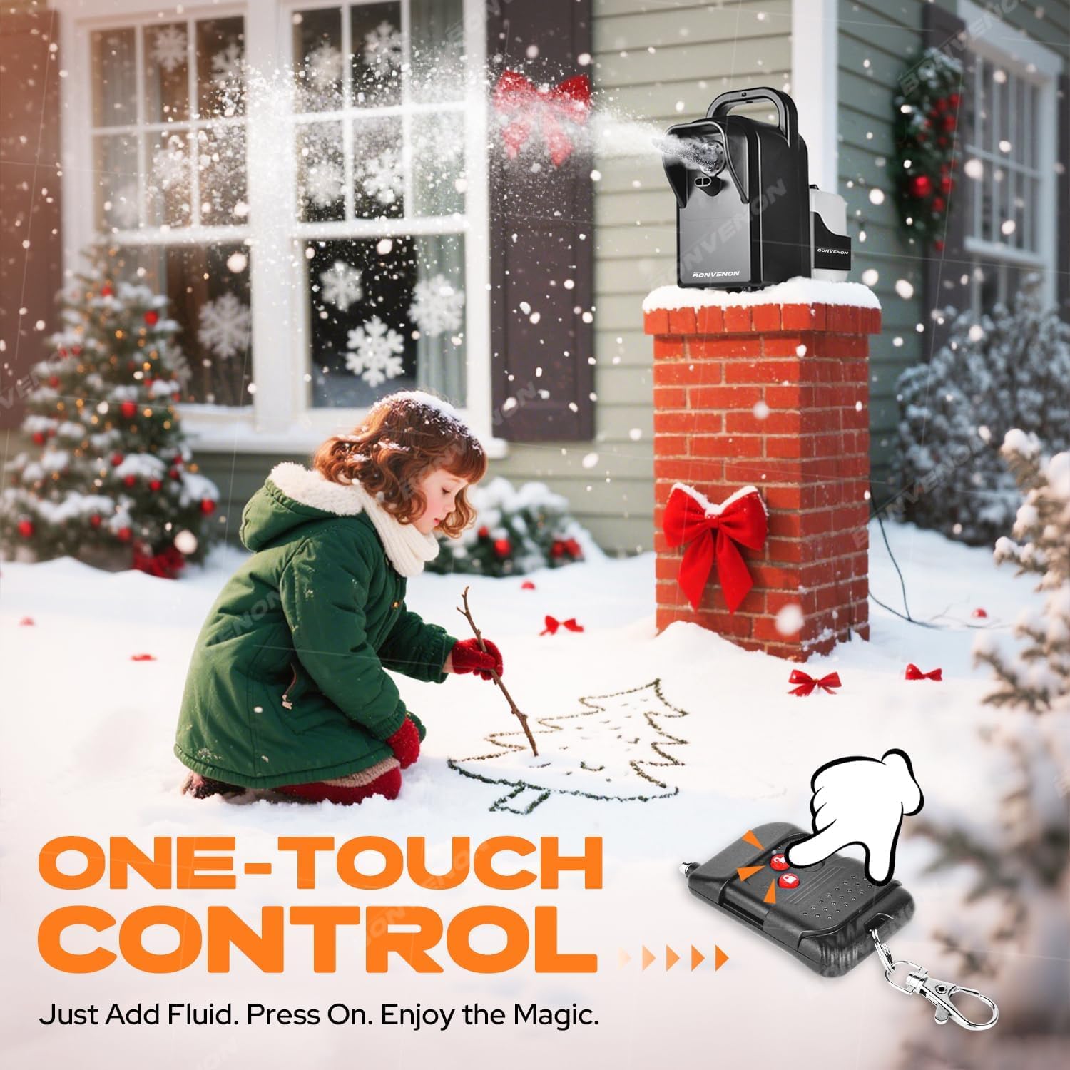 Skiennix 900W Foam Snow Machine - Low Noise Indoor/Outdoor Snow Maker with Remote Control & Adjustable Effects
