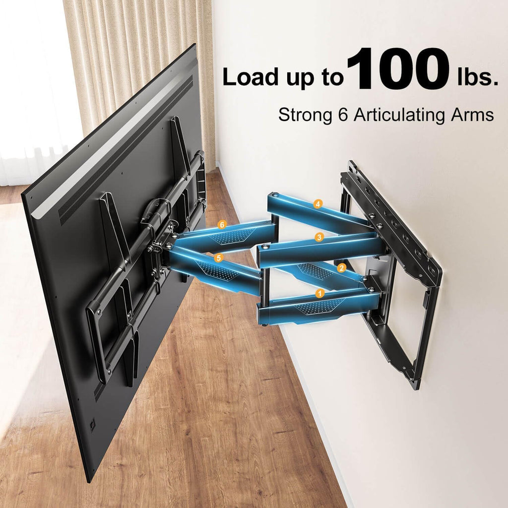 Mounting Dream TV Wall Mount - Full Motion Articulating Bracket for 42-84 Inch TVs | Swivel & Tilt, Max VESA 600x400mm, Supports 100lbs