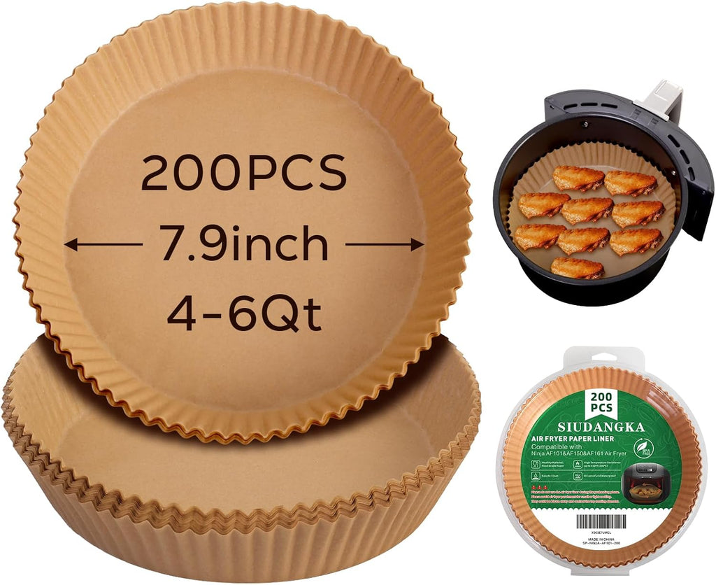 SIUDANGKA Air Fryer Liners - 200 Pcs Disposable Parchment Paper Sheets for Ninja AF101 & AF150 XL