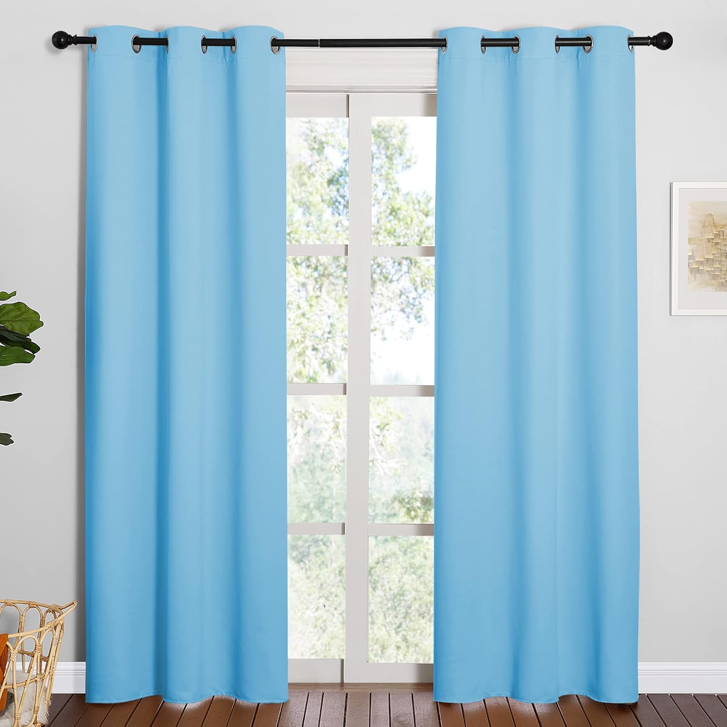 NICETOWN Blackout Window Curtains - Triple Weave Thermal Insulation | Double Panels, 42" x 84", Blue