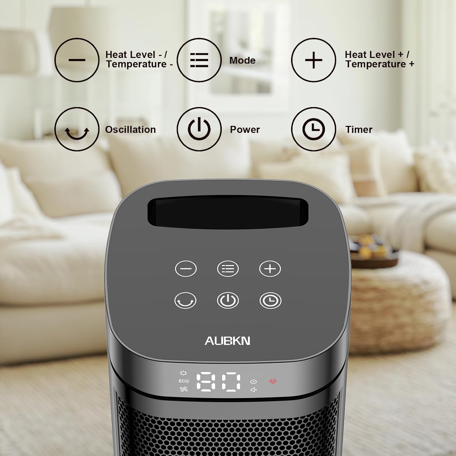 Skiennix Portable Space Heater - 1500W Ceramic Heating Fan with Remote Control & 3 Modes | Ideal for Home & Office
