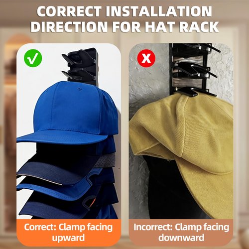 Flizubat Spring Clip Hat Organizer for Baseball Caps – 2 Pack, Wall Hat Rack for Door & Closet – Keeps 20 Hats Tidy in Entryway, Dorm, Bedroom – Multi-Layer Cap Storage (Adhesive or Screws)