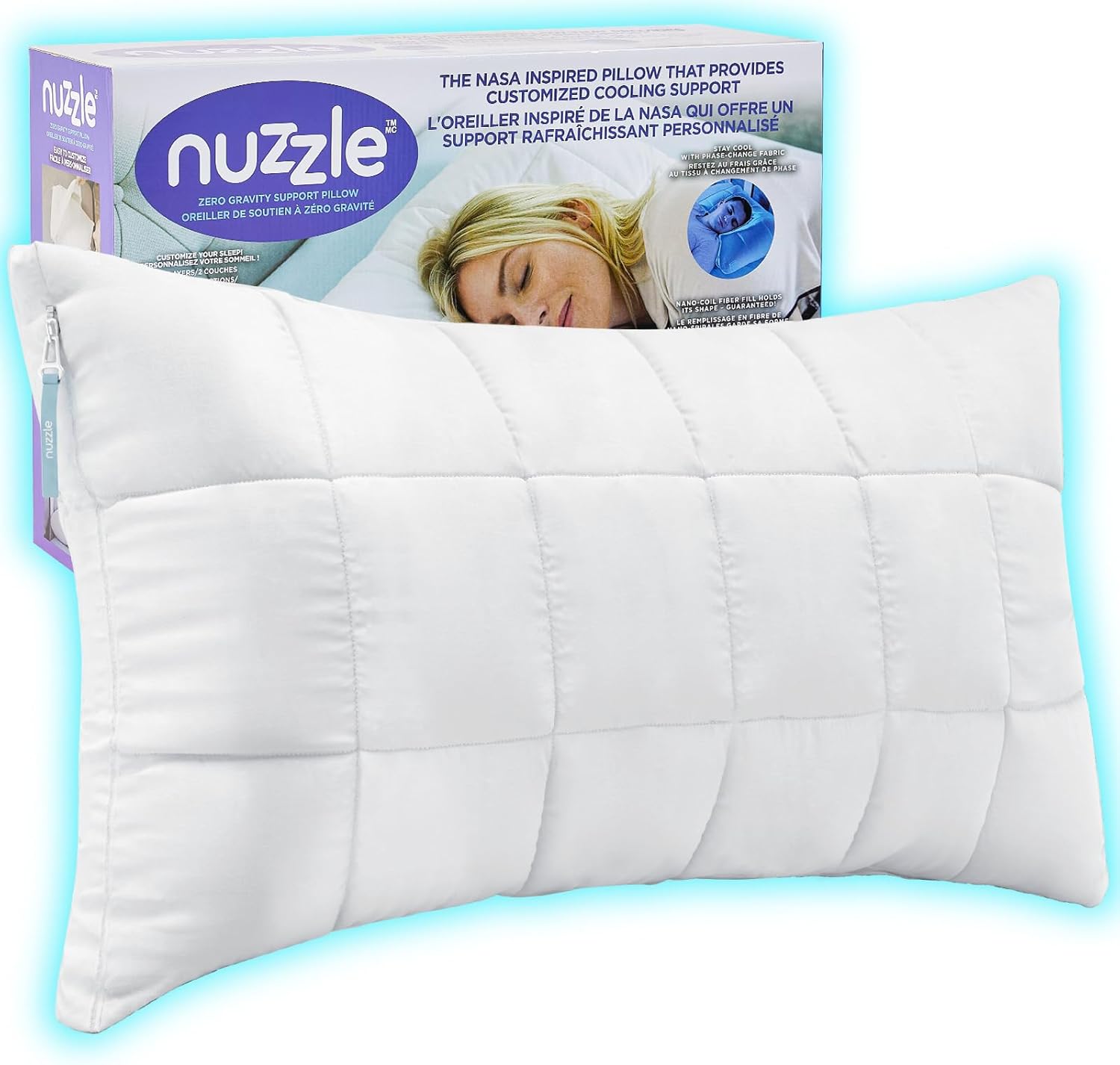 Nuzzle Adjustable Pillow - Luxury King Size Bed Pillow for Side Sleepers | Soft & Firm Support