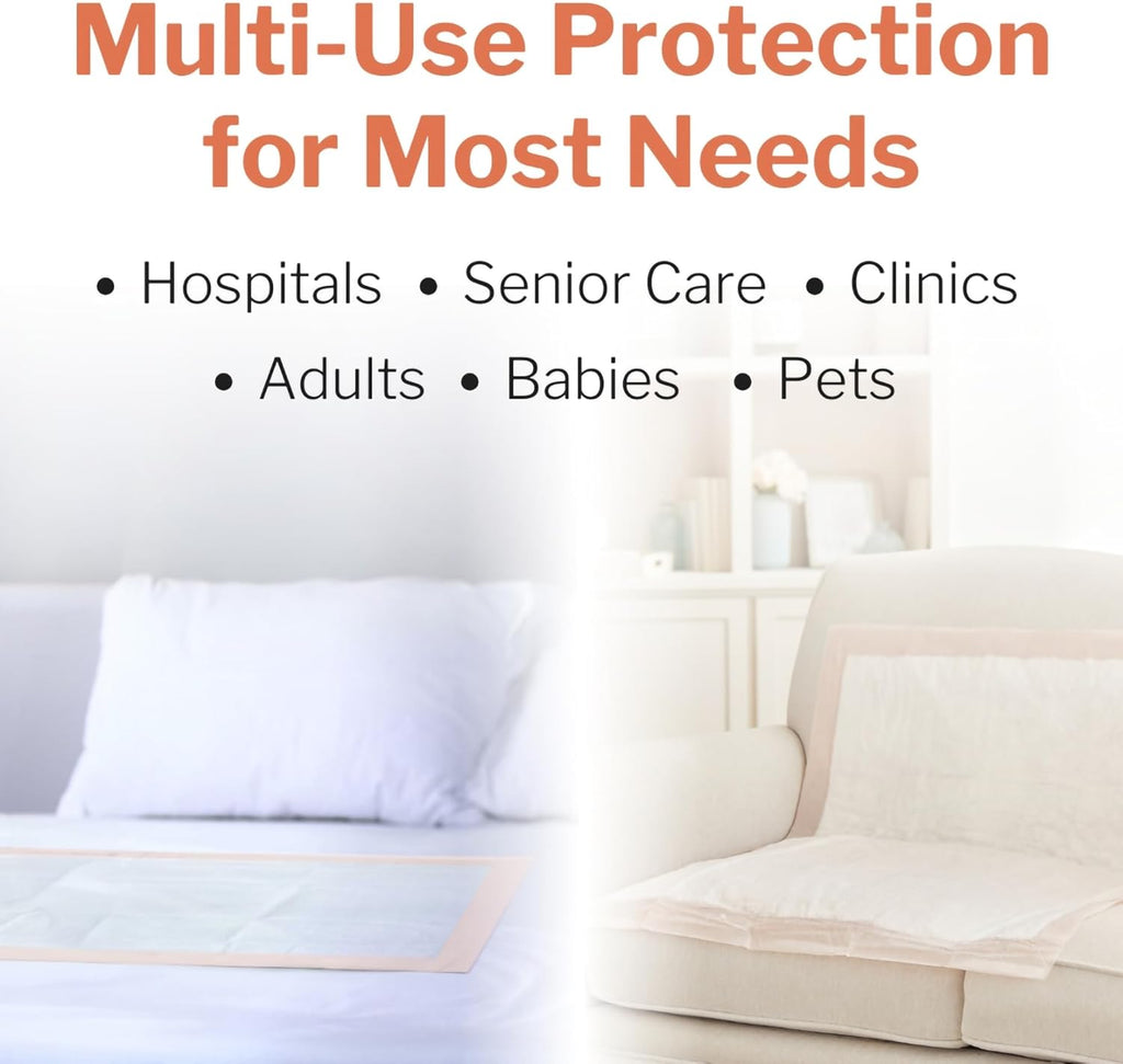 McKesson Disposable Bed Pads - Heavy Absorbency Underpads 36" x 36" | Ultra Incontinence Chux for Adults & Babies