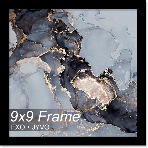 Fxojyvo 9x9 Black Picture Frame - Lightweight & High Transparency for 9"x9" Photos | 1 Pack