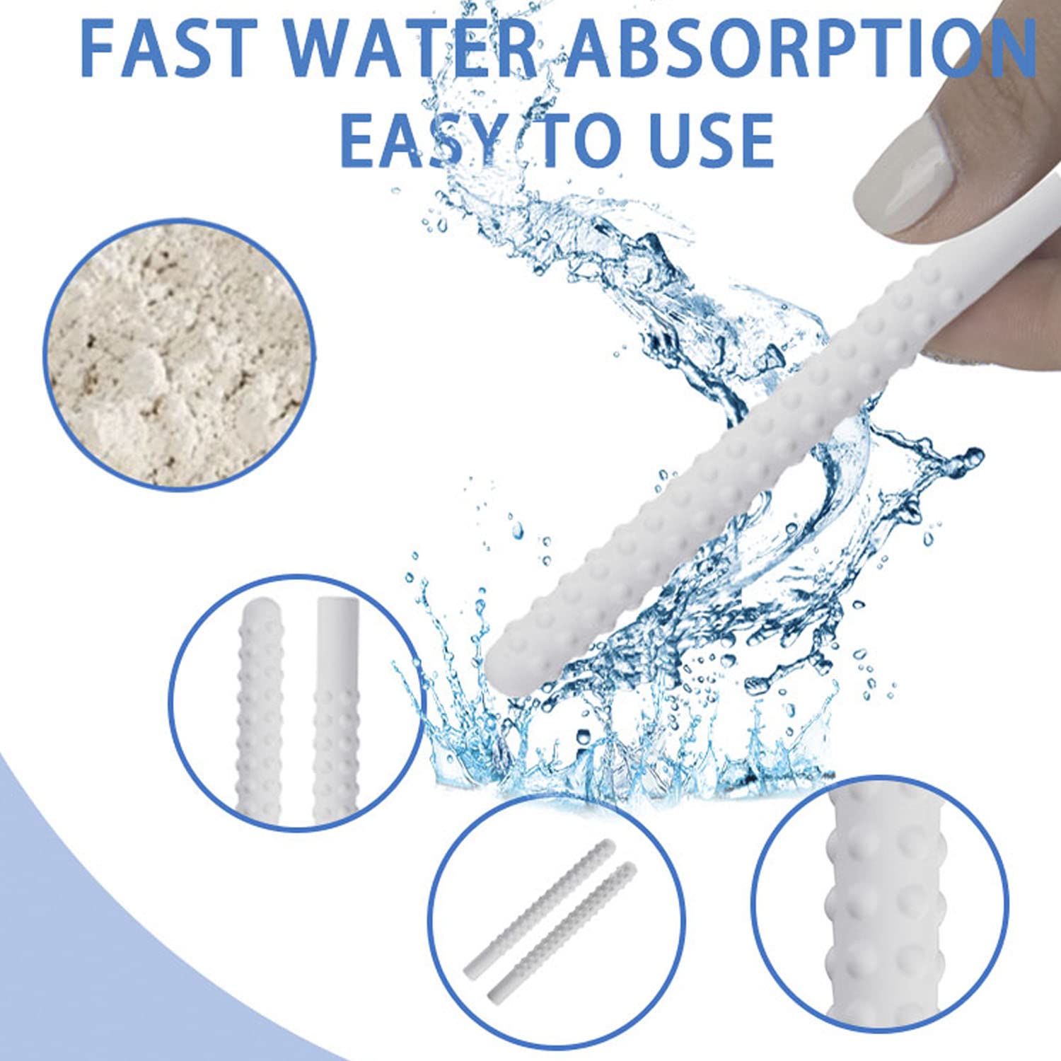 3X Reusable Drying Rods Scouring Sticks Water-Absorption Absorb Absorption Stick Laboratory Desiccant Stick Quickly Drying Stick Diatom Bump for Toys Up-to-date Absorbent Rod