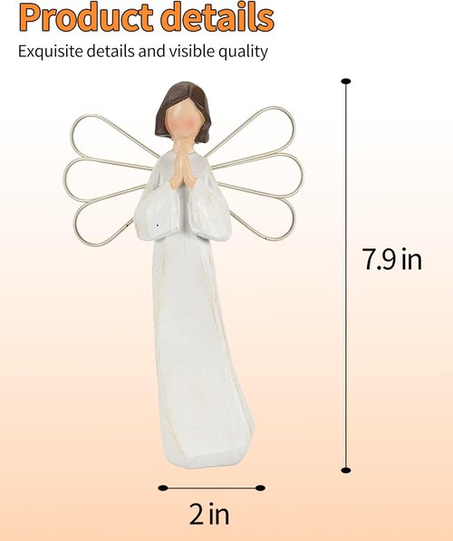 iStatue Realistic Faceless Angel Figure - 8'' Hand-Painted Resin Ornament | Beautiful Gift for Women & Girls