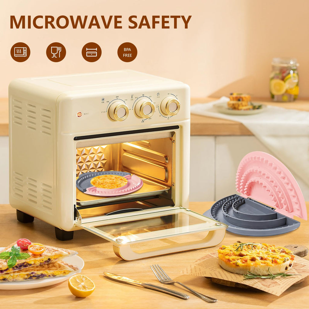 Tortilla Sealer,SELERS,Tacos Tortilla Crimper Maker,Removable & Adjustable 4"- 10" /6"- 12",Quesadilla Crimper for 4''-12'' Wraps,Burritos,Pasties,Tortilla,Dumplings,Sandwich,Grey Pink (4"+6"+8")
