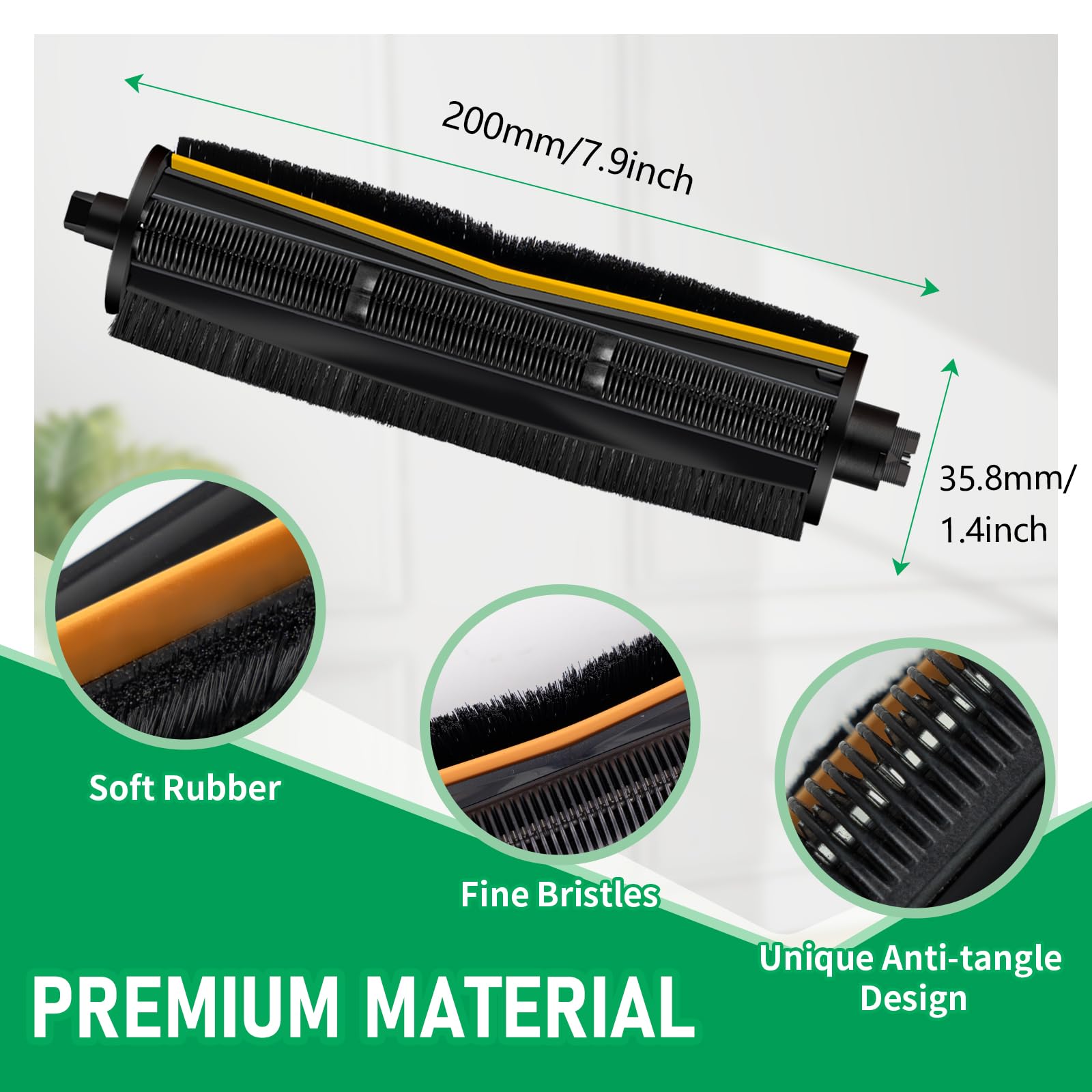 L40 Ultra TriCut Main Brush Replacement Compatible with Dreame X40 Ultra/X30 Ultra/L10s Pro Ultra/L10s Ultra/L20 Ultra | Anti-Hair Wrap Roller | Deep Cleaning for Pet Hair, Carpet & Hard Floor
